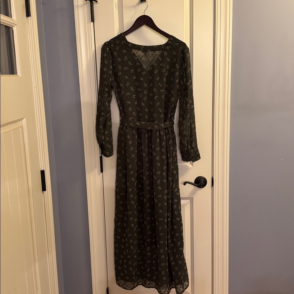 Dark Green Floral Maxi Dress